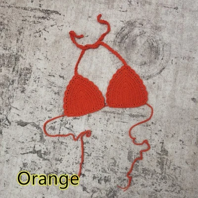 Top de bikini de ganchillo artesanal para mujer traje de baño de playa halter triángulo top Foto 1 de 4