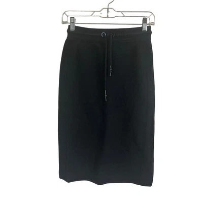 Rag & Bone Black Cotton Sweatshirt Skirt Drawstring Pencil Skirt Midi Size XXS - Image 1 of 4