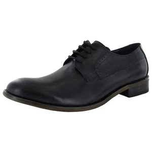 Steve Madden Mens Scarpe Oxford Lace Up Boxxeer, Pelle Nera, US 9 - Picture 1 of 3