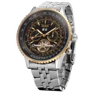 Men's Self Winding Waterproof Automatic Stainless Steel Skeleton Tourbillon C... - Picture 1 of 6