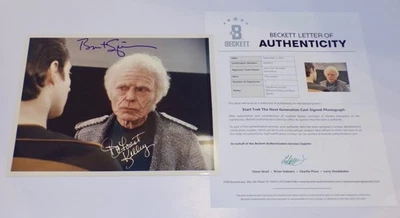 Star Trek Next Gen DeFOREST KELLEY BRENT SPINER McCoy, Datos FIRMADOS 8x10 ¡BAS LOA! Foto 1 de 4