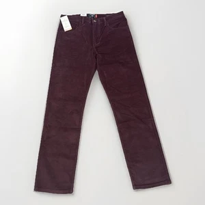 Dockers Corduroy Mens Pants Jean Cut Straight Fit Stretch Comfort Burgundy - Picture 1 of 7