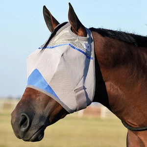 26CE Yearling Large Pony Cashel Crusader Standard Fly Mask No Ears Nose Blue - Picture 1 of 1