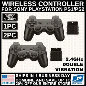 Wireless Controller For Sony PlayStation PS2 2.4GHz Dual Vibration Twin Shock