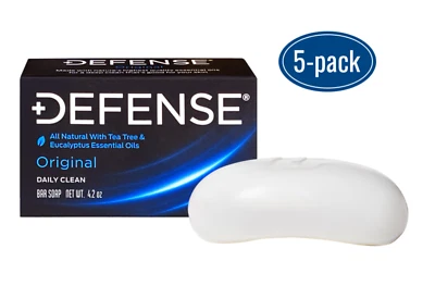DEFENSE Soap Bar 4 oz | 5 PACK | 100% Natural & Herbal Grade Tea Tree Wrestling - Image 1 of 4