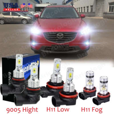 Kit de 6 bombillas LED haz alto/bajo + luz antiniebla LED para Mazda CX-5 2013-2016 Foto 1 de 4