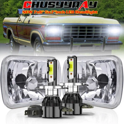 Подходит для Ford F100 1978 1979 1980 1981 1982 1983 7x6 дюймов светодиодные фары дальний/ближний свет - Изображение 1 из 4