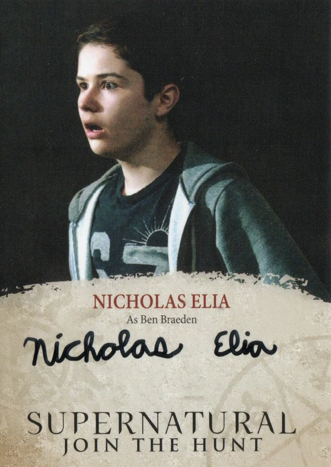 Supernatural Seasons 4-6 Auto Autograph NE Nicholas Elia As Ben Braeden - Image 1 of 1