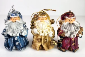 Santa Claus & Snowman 6 Piece Ceramic/Resin Holiday Christmas Ornaments - Picture 1 of 7