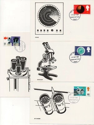 1967 Discovery/Inventions set of 4 Maxi Cards with Kingston upon Thames cancel - Image 1 of 4