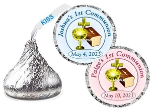 216 FIRST 1ST COMMUNION FAVORS CHOCOLATE KISS CANDY KISS LABELS HOLY COMMUNION - Picture 1 of 1