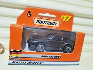 Matchbox 1998 #17 Dark Metallic Gray PORSCHE 959 *GERMAN Issue + GERMAN Box NIBx - Picture 1 of 4