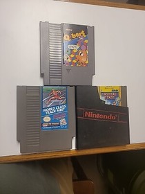 NES Game Lot. Baseball Stars Qbert Track Meet