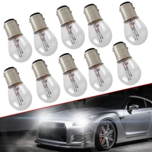 10Pcs Car Brake Stop Signal Turn Reverse Tail Lamp S25 1157 12V Light Bulb White - Picture 1 of 12