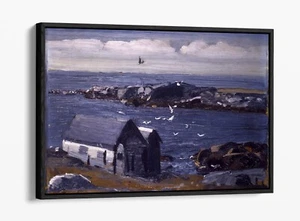 GEORGE WESLEY BELLOWS, THE GULLS MONHEGAN - MARCO EFECTO FLOTANTE LONA IMPRESIÓN ARTÍSTICA - Imagen 1 de 12