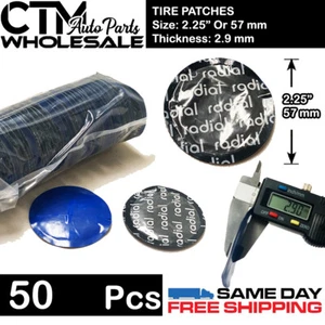 50 PC RADIAL TIRE PATCH 2.25" 57 mm MEDIUM ROUND UNIVERSAL REPAIR USA QUALITY - Picture 1 of 2