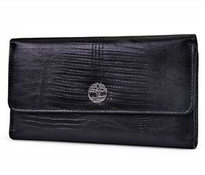 Timberland Womens Leather Wallet RFID Protection Snap button closure Clutch