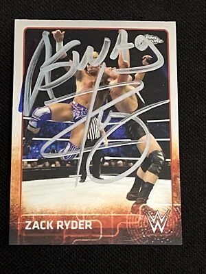 JACK SWAGGER & ZACK RYDER 2015 TOPPS CHROME WWE SIGNED AUTOGRAPHED CARD - Image 1 of 2