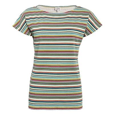 Living Crafts Damen T Shirt REKA bunte Streifen 80% Baumwolle bio 20% Leinen neu - Bild 1 von 4