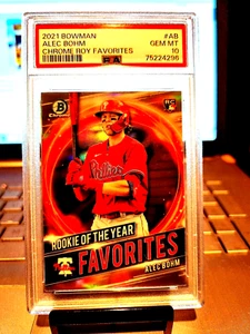 2021 Bowman Alec Bohm Chrome ROY-FAVORITES #AB GEM MT. 10 Future Star " POP-6 " - Picture 1 of 9