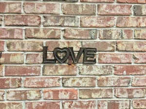 LOVE Dark Brown Cast Iron LOVE Word, Rustic décor. - Picture 1 of 6