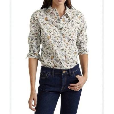 Sportscraft Becca Liberty Fabric Floral Print Long Sleeve Shirt Size 6 XXS - image 1 of 4