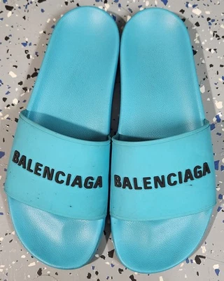Toboganes de piscina Balenciaga para hombre en turquesa talla 11 EU44 Foto 1 de 4