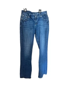 Maurices Jeans Damen Gr. 7/8 lang Bootcut blau Demin bestickt W30 L33 - Bild 1 von 6