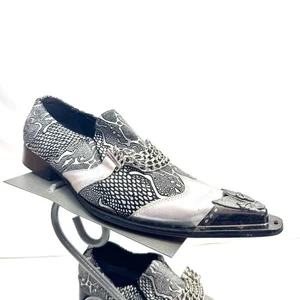 Fiesso Aurelio Garcia Snakeskin Chain Skull Red Bottom Men’s Dress Shoes Size 11 - Picture 1 of 8