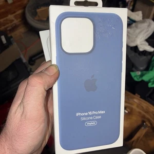 GENUINE Apple Silicone Case with MagSafe for iPhone 16 PRO MAX Denim OPEN NEW! - Picture 1 of 5