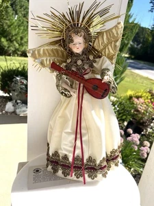 Angel Tree Topper Doll Victorian Christmas Garnet Gold Lace Velvet Smithsonian - Picture 1 of 10