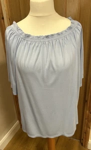 H & M Pale Blue Size M Ladies Bardot Top BNWT - Picture 1 of 6