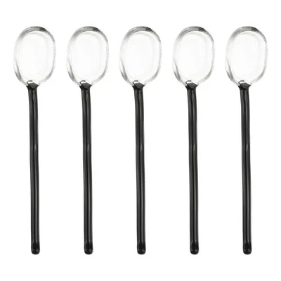 5 Pcs Glass Coffee Spoons, Coffee Stirring Spoon Yellow - Image 1 of 4