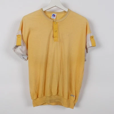 Vintage 80s Russell Athletic Men's Henley Banded Mesh Shirt Made in USA Medium - Image 1 of 4