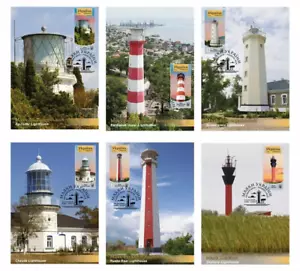 FDC Set 6 cardmaximums 2025 "Lighthouses of Ukraine" cards - Picture 1 of 10