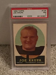1958 Topps Football #104 JOE KRUPA PSA 7 NM Pittsburgh STEELERS NICELY CENTERED - Picture 1 of 1