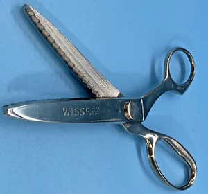 Wiss Signed Model CC7 USA Chrome Plated 7.5” Long Metal Pinking Shears Scissors - Picture 1 of 8