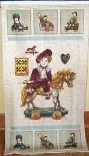 1 Pretty "Boy on a Rocking Horse" Cotton Quilting/Wallhanging Fabric Panel