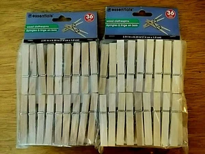 72 Wooden Spring Clamp Clothes Pins Laundry Crafts NEW - Picture 1 of 2