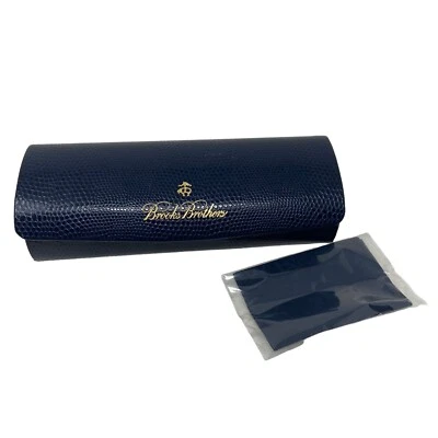 Gafas de sol/estuche rígido de cuero Brooks Brothers con tela Foto 1 de 4