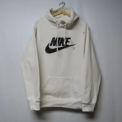 Nike x Supreme Leather Applique Hoodie Sweatshirt White FW19 Mens XL X-Large - Image 1 of 4