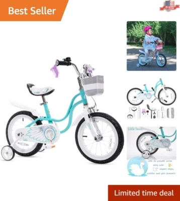 Adorable Swan Girls Bike - Deluxe 14" with Sturdy Training Wheels - Image 1 of 4