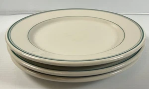(3) STERLING CHINA GREEN STRIPES RESTAURANT WARE 8 7/8" LUNCH OR DINNER PLATE - Picture 1 of 8