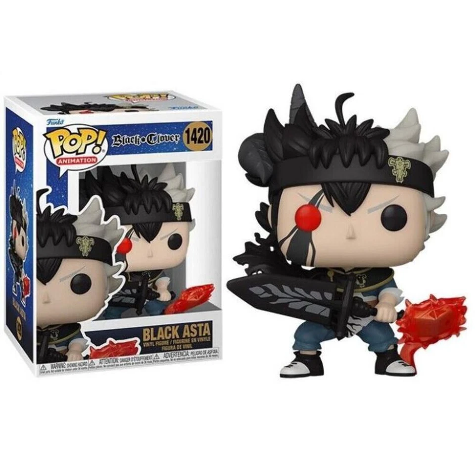 FUNKO POP ! ANIMATION BLACK CLOVER S2 - (1420) BLACK ASTA 9CM VINYL FIGURE NUOVO