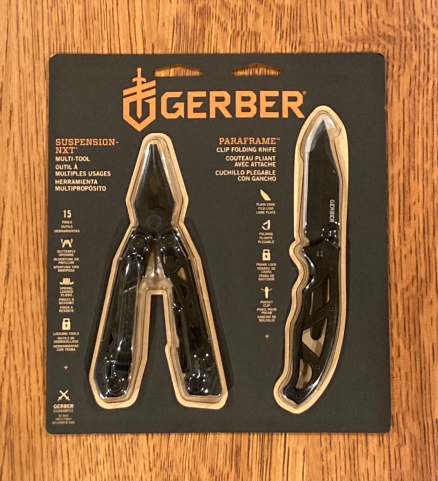 Gerber Suspension NXT Multi-Tool & Paraframe Knife Combo - Black - 1065812