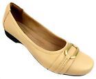 Clarks Collection Womens Flats Size 8M Beige Leather Slip On Comfort Shoes