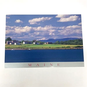 Tarjeta postal de escena de paisaje al aire libre de granja de agua salada en Spruce Head Maine - Imagen 1 de 2