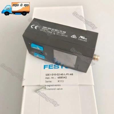 For FESTO SDE1-D10-G2-MS-L-P1-M8 688542 Solenoid Valve Pressure Sensor Switch - Image 1 of 4