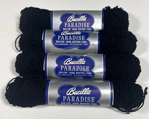 Lote 4 madejas negras Bucilla Paradise de colección hilo digitación con acetato nailon 1 oz - Imagen 1 de 4