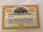 Stock Certificate 100 Shares for Goebel Brewing Company 1962 Paper Ephemera Gold